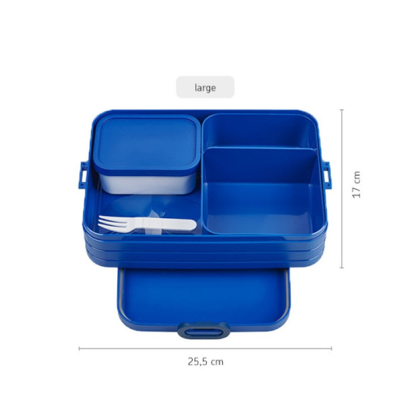 Large Bento Box with multiple compartments, microwave safe, BPA-free, designed for versatile and enjoyable meals on the go.