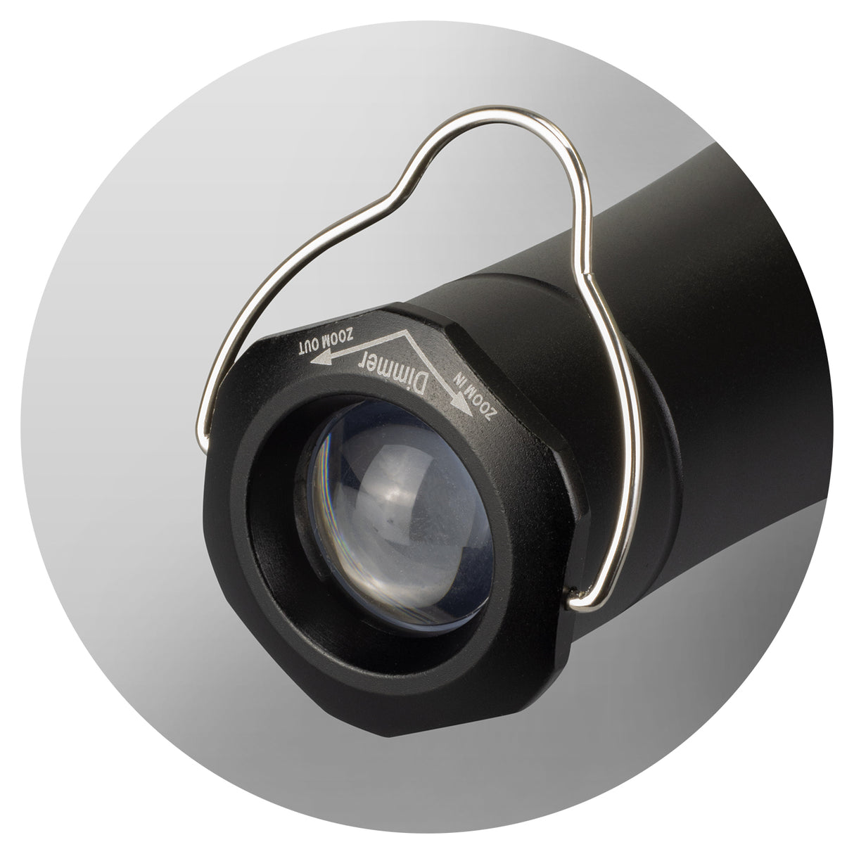 Versatile flashlight lantern with a durable handle, elegant design, and includes batteries for camping or emergencies.