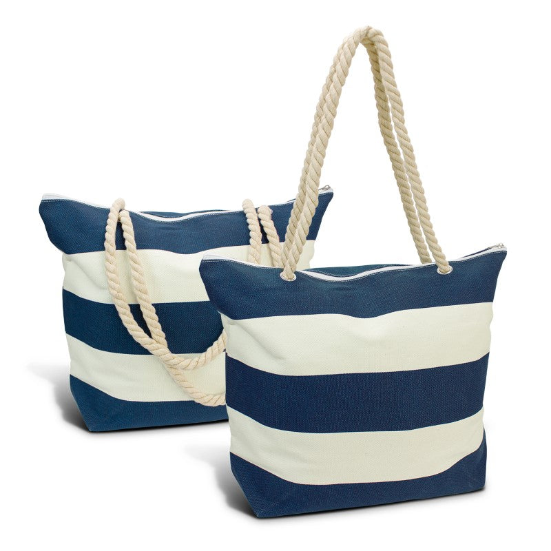 Oversized beach tote bag with stylish rope handles, durable cotton canvas, and zip closure for all your essentials.