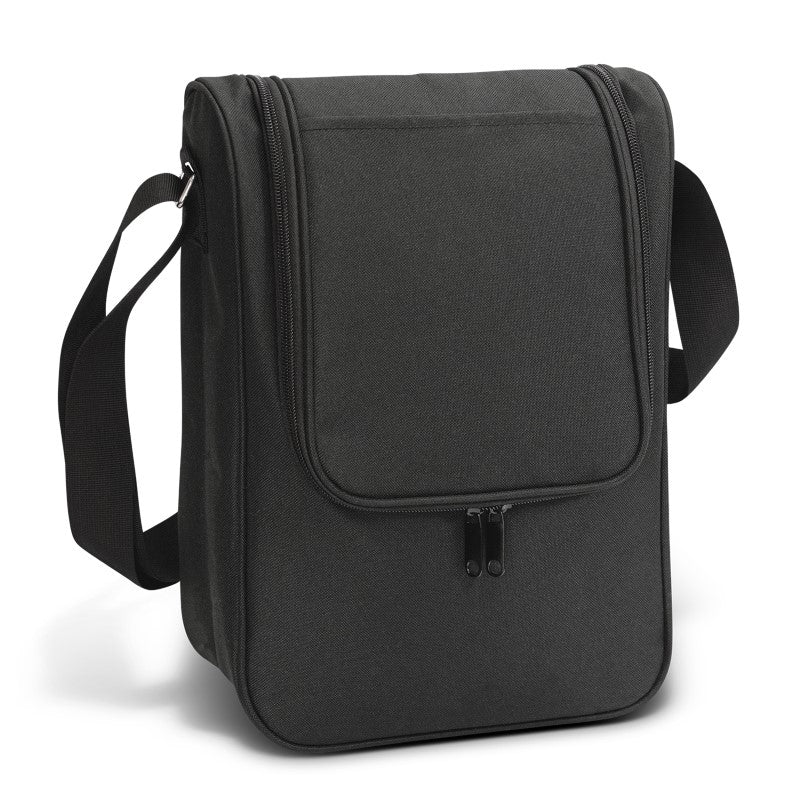 8-piece picnic set in a wine cooler bag, featuring acrylic glasses, napkins, cheese board, and adjustable strap for outdoor dining.