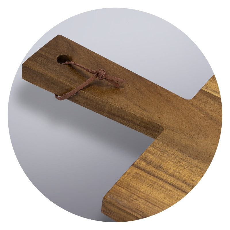 Large Acacia wood grazing board, perfect for charcuterie and appetizers, elegantly designed for any dining occasion.