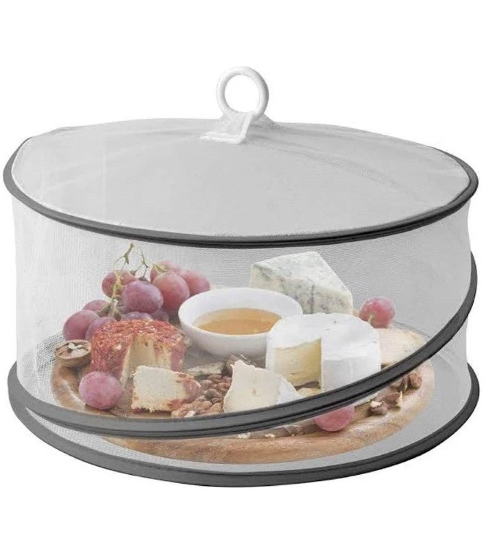 Set of 3 pop-up food covers featuring fine mesh, ideal for protecting food from insects during outdoor meals.