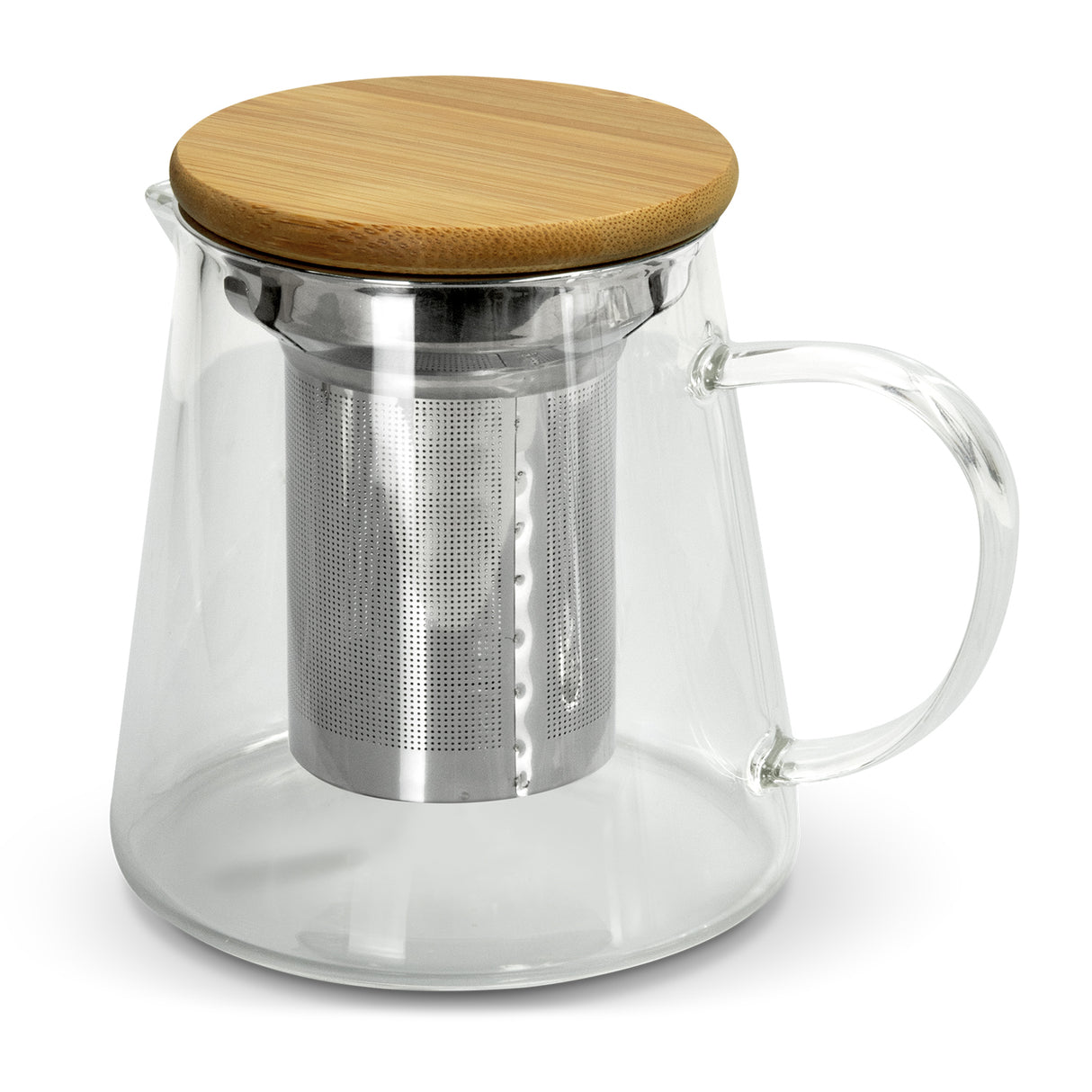 Elegant Infuser Teapot with bamboo lid, stainless steel infuser, 460ml capacity, ideal for tea lovers and gift giving.
