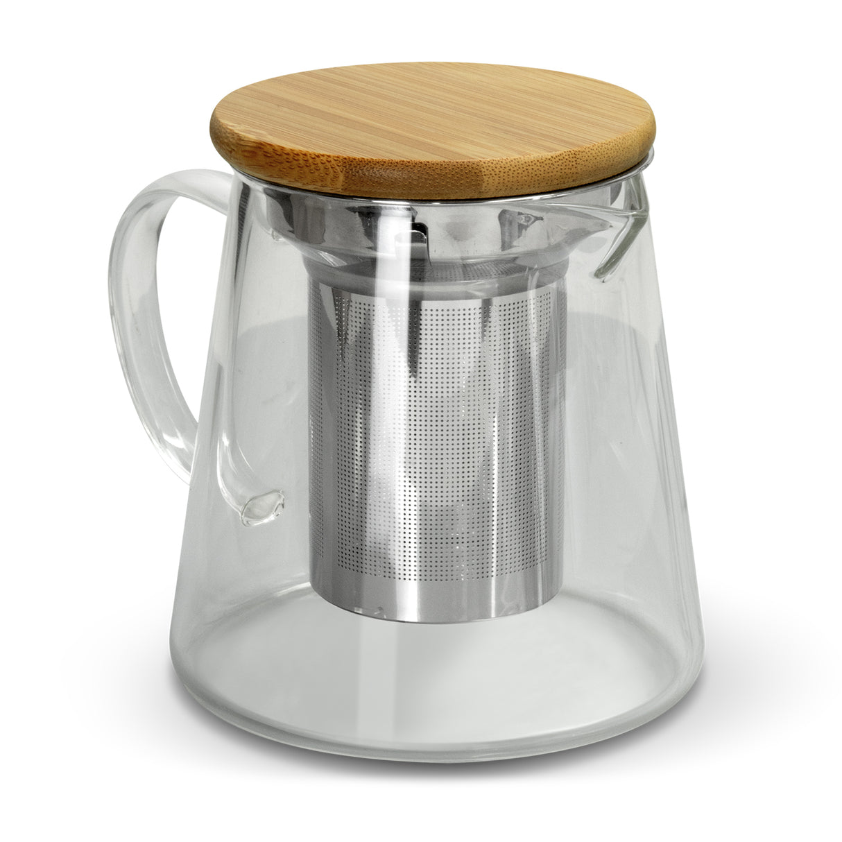 Elegant Infuser Teapot with stainless steel infuser, bamboo lid, and 460ml capacity for stylish tea enjoyment.