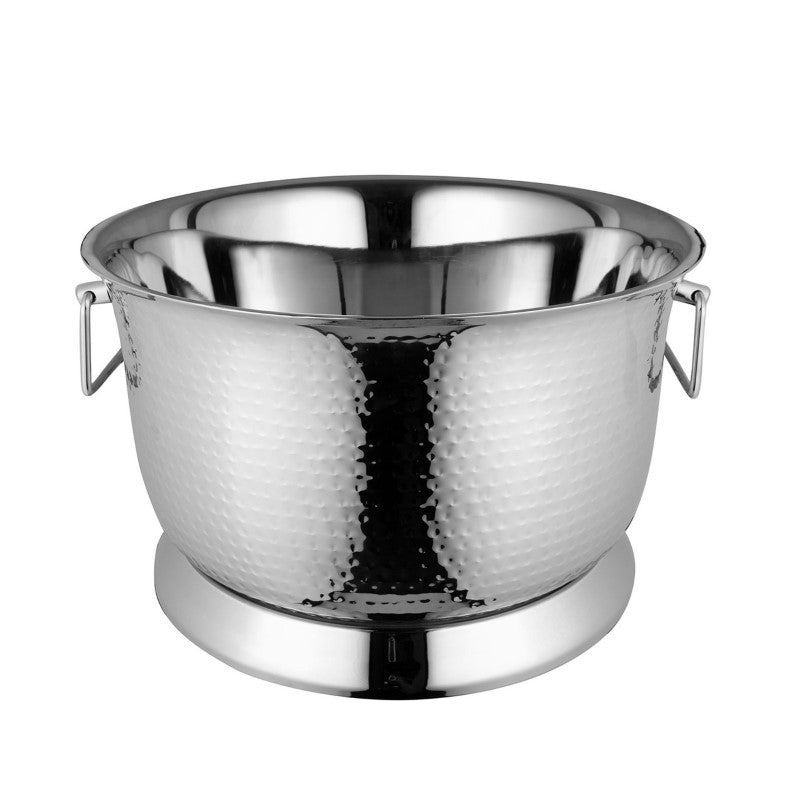 Double wall stainless steel party tub with hammered finish, ideal for chilled drinks at gatherings and events.