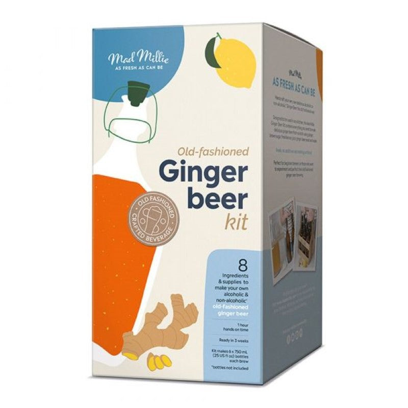 Ginger Beer Making Kit with 5L fermentation jar, ingredients for natural brewing, perfect for novice and expert brewers.