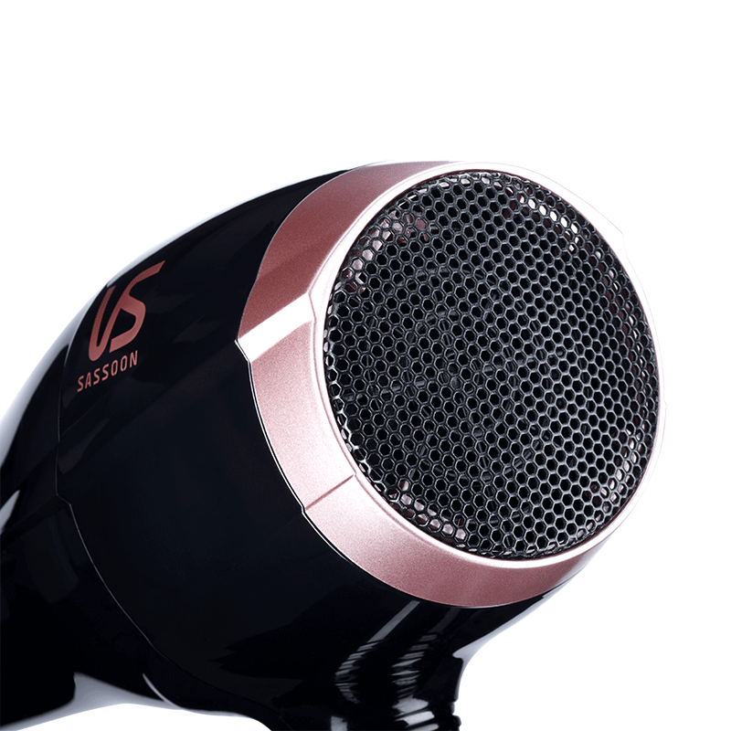 Lightweight 2300-watt hair dryer with ergonomic design, 3 heat settings, and concentrator nozzle for fast styling.