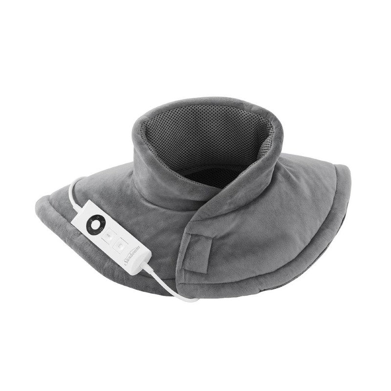 Comfortable shoulder and neck heating pad with adjustable collar, five heat settings, and automatic shut-off for muscle relief.