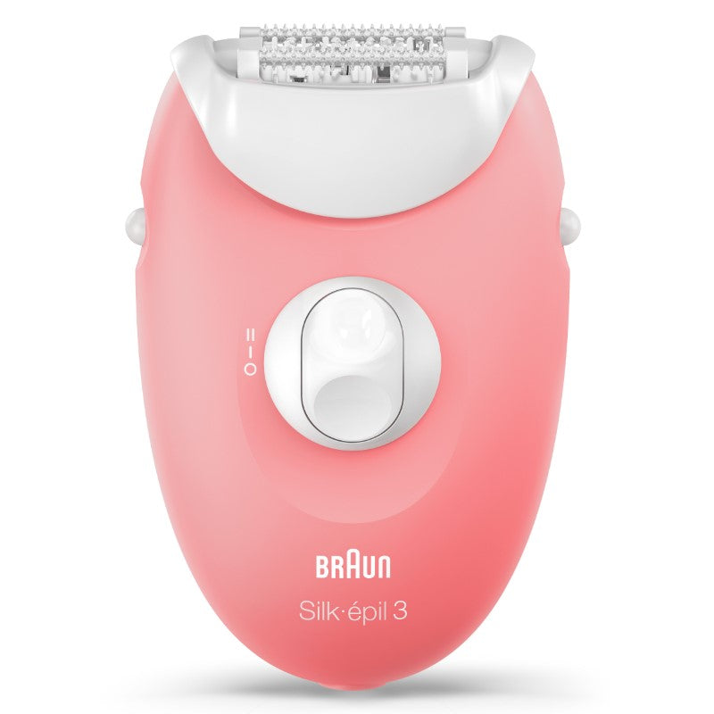 Braun Silk-epil 3-176 Epilator for efficient, long-lasting hair removal, featuring 20 tweezers, massage rollers, and Smart Light.