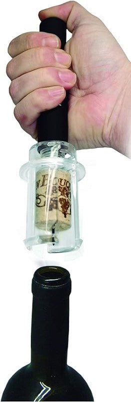 Air Corkscrew Set with corkscrew, foil cutter, and vacuum stopper for effortless wine opening and preservation.