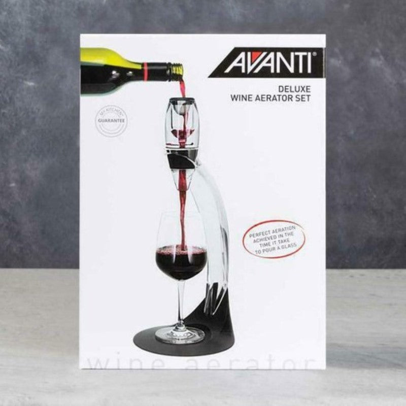Deluxe Wine Aerator enhancing red wine aroma and flavor with a removable filter for smooth pouring and refined taste.