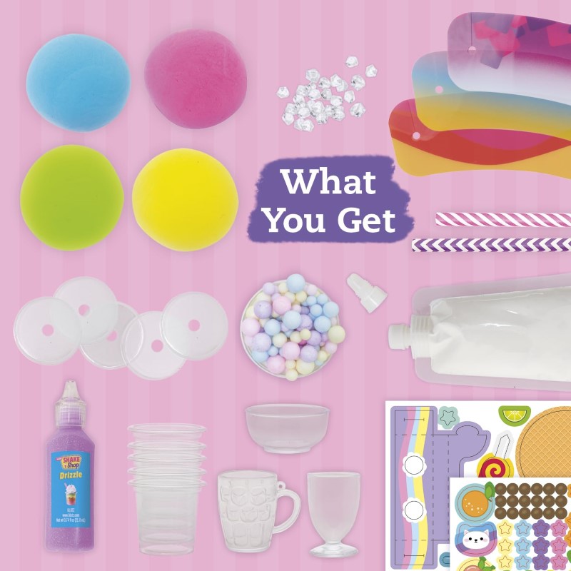 Craft Clay Moulding Kit featuring custom cups, realistic boba beads, and squeezable whipped cream clay for creative projects.
