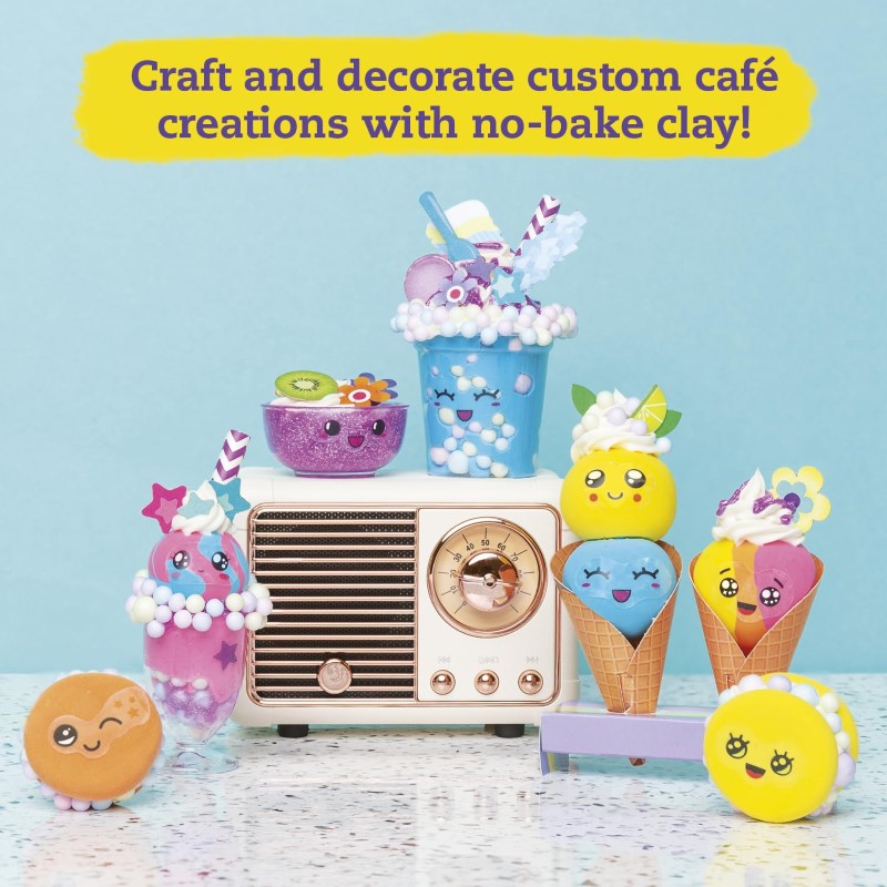 Colorful Craft Clay Moulding Kit featuring custom molds for boba tea and milkshakes, ideal for creative crafting fun.