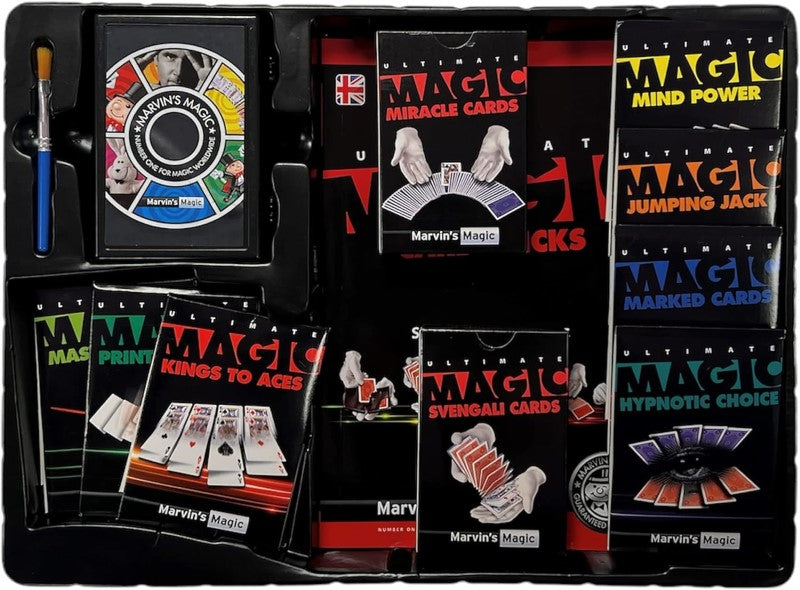 Collection of 250 card tricks with instructions and gimmicks for beginners and pros to create magical performances.