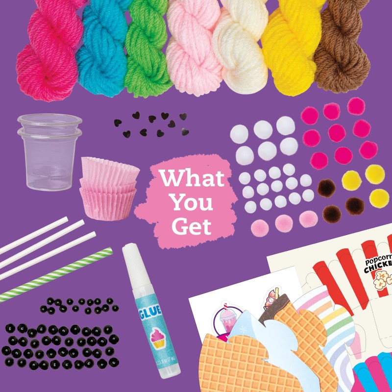 Colorful Craft Animal Pom Poms kit for creating adorable fuzzy animals, perfect for ages 8+ and fostering creativity.