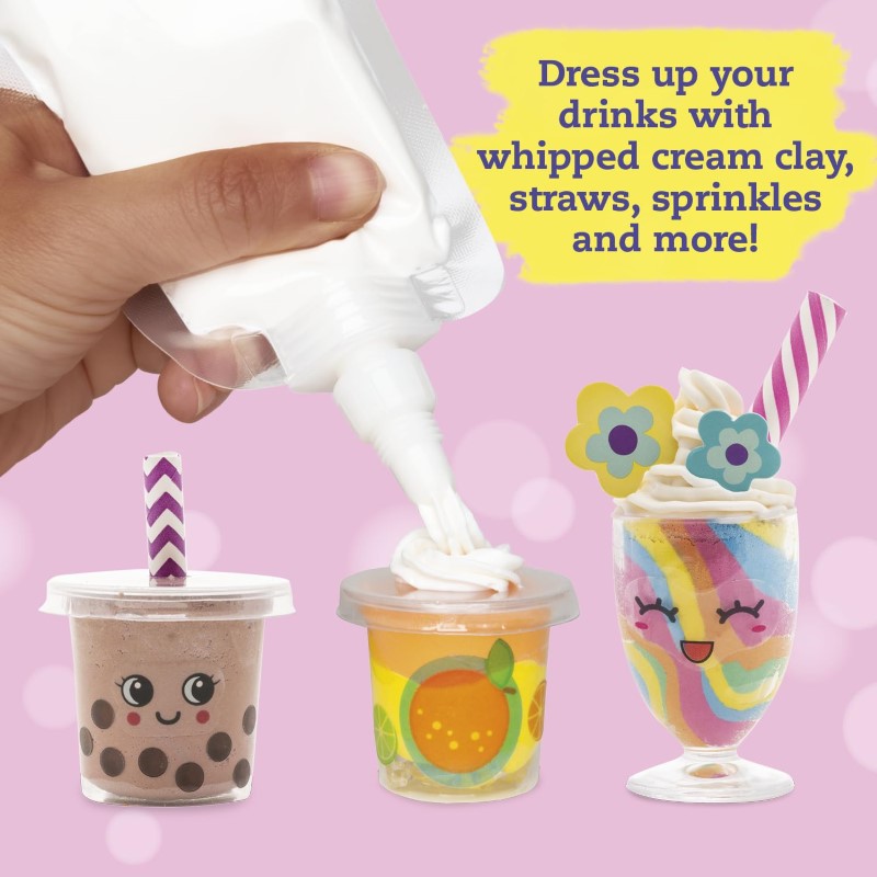 Colorful Craft Clay Moulding Kit for creating boba tea and milkshake designs with realistic textures and fun molds.