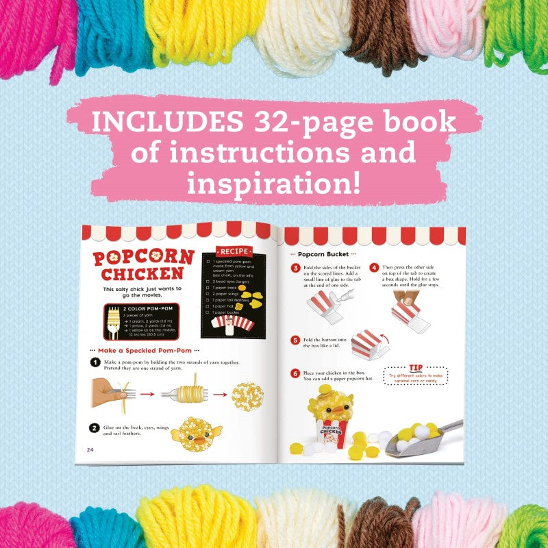 Colorful Craft Animal Pom Poms kit for creating soft, fuzzy pom-pom animals with customizable designs and fun crafting activities.