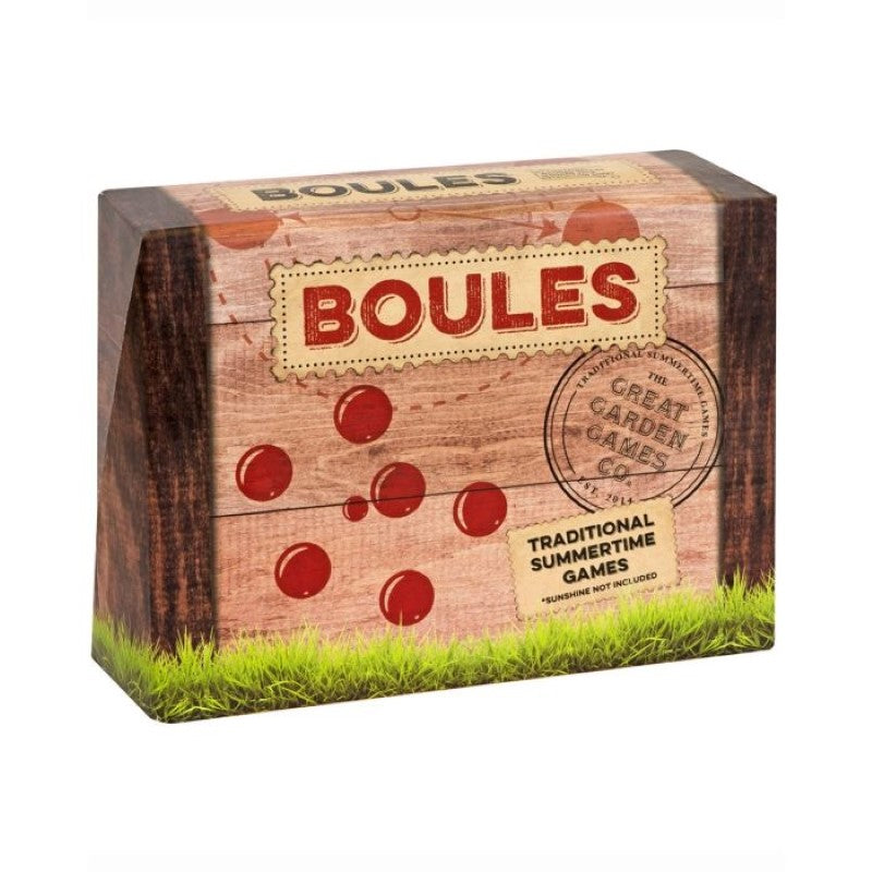 Wooden boules set for pétanque, includes 6 boules and a jack, perfect for family fun and skill development outdoors.