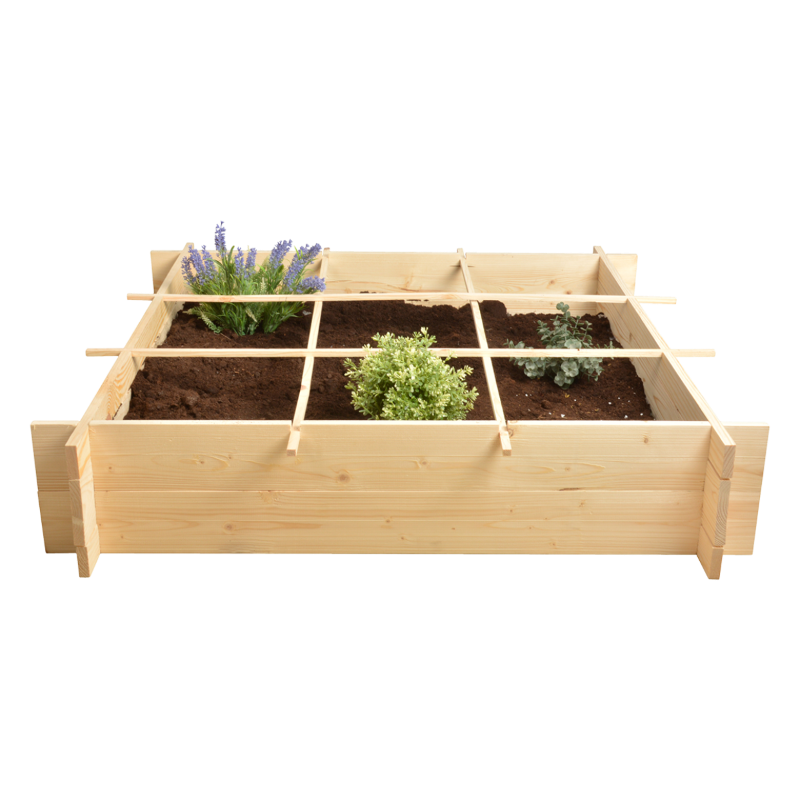 Compact Instant Garden Box with nine compartments for herbs and vegetables, featuring cloth lining and tool-free assembly.