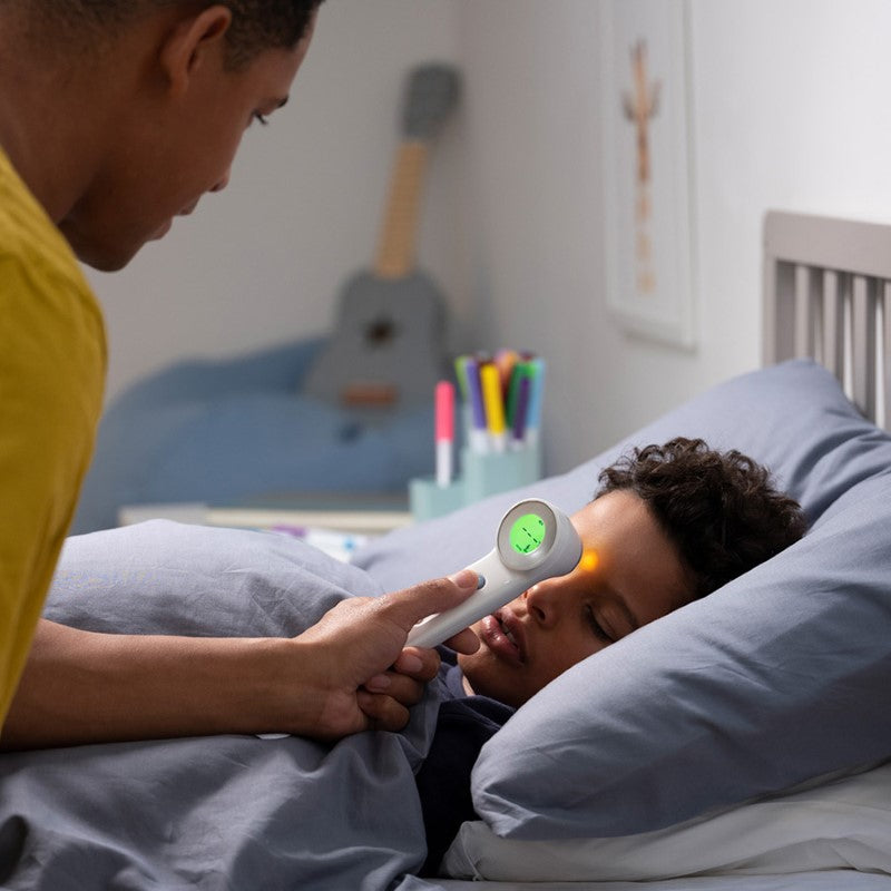 Touchless Forehead Thermometer displaying temperature readings with Age Precision feature for all ages and versatile use.