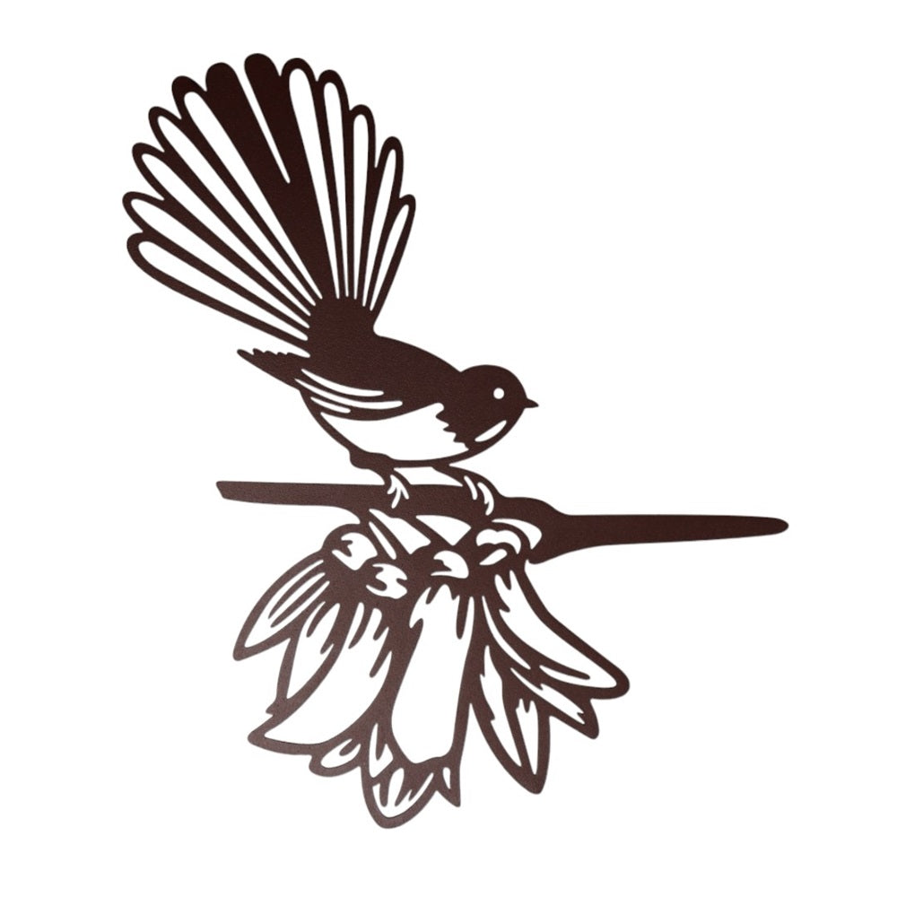 Rustic Piwakawaka Fantail Metal Wall Art featuring a charming bird design, perfect for enhancing indoor or outdoor spaces.