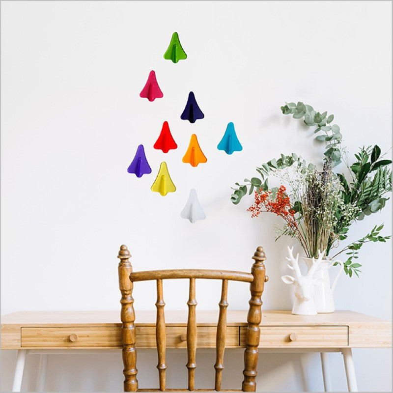 Colorful set of 9 jet plane wall art pieces in frosted acrylic, inspired by Kiwi lollies, perfect for brightening any space.