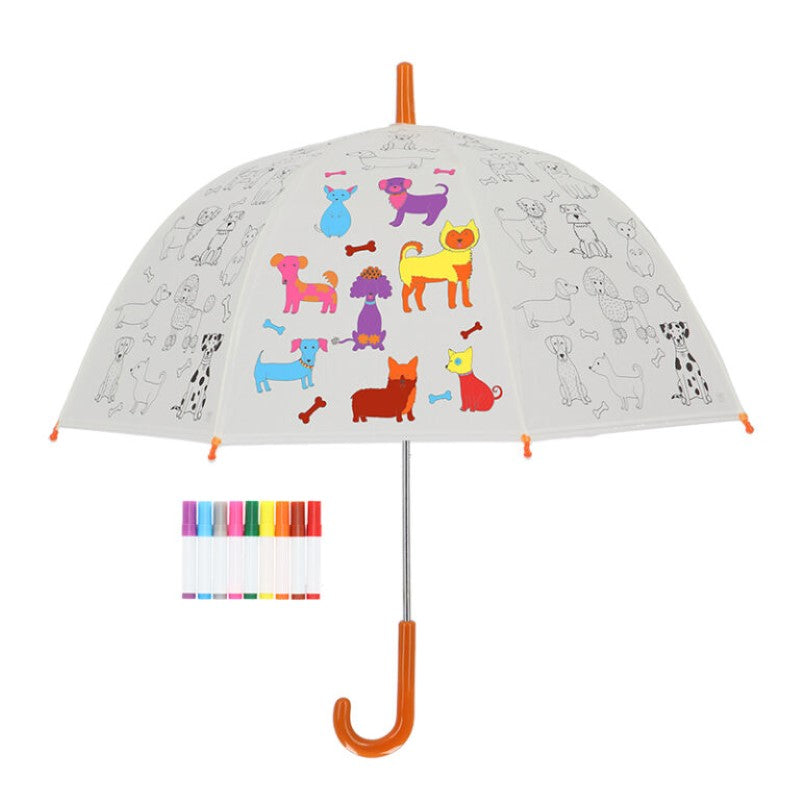 Kids can personalize this DIY umbrella with color pens, showcasing their art while staying dry on rainy days.