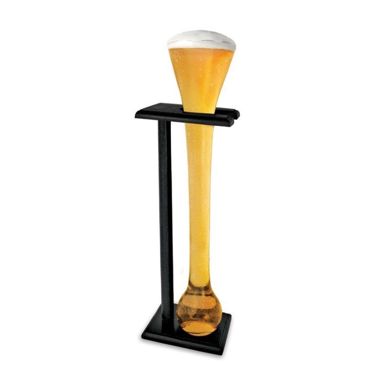 Tall 1.5L yard glass on stand, perfect for beers, cocktails, or sodas, ideal for parties and gatherings, 50 cm high.