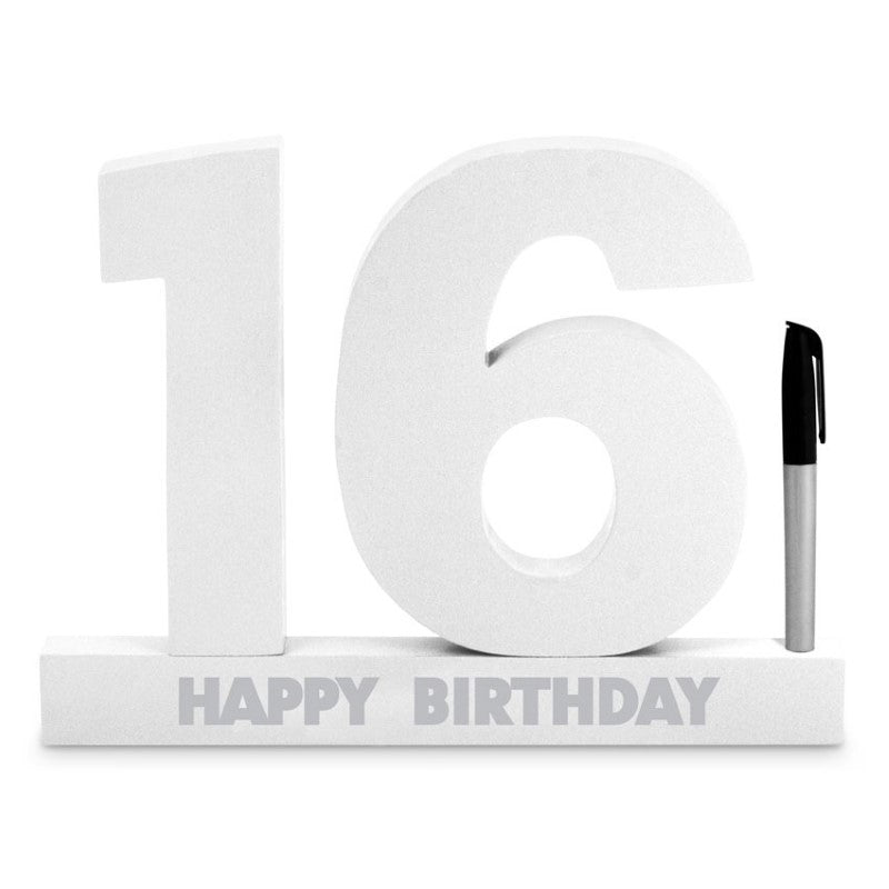 Elegant 16th Birthday Signature Block for messages, crafted for lasting memories, beautifully packaged for celebration.