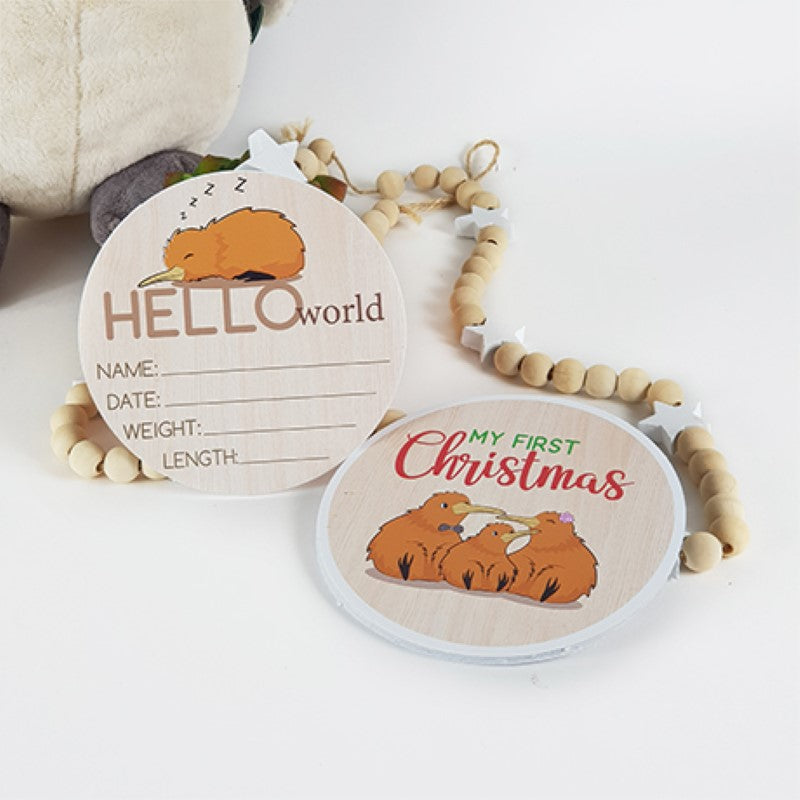 "Milestone Kiwiana Set featuring 15 eco-friendly decals for documenting baby's first year with iconic New Zealand birds."