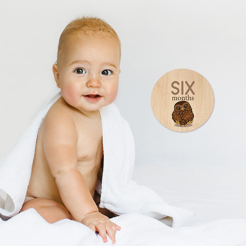 Kiwiana-themed milestone decals featuring New Zealand birds for documenting your baby's first year in style.