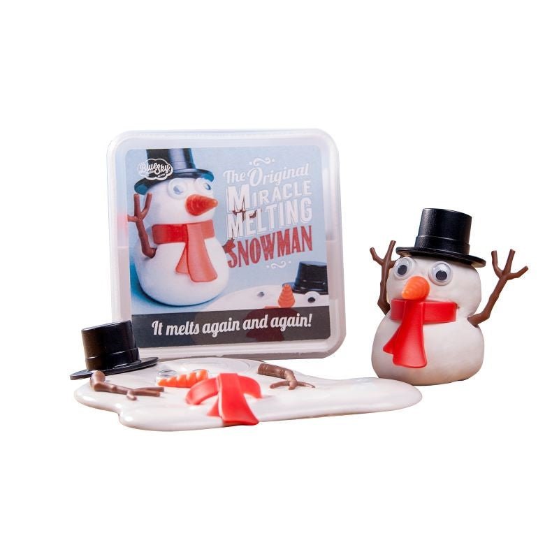 Melting Snowman Kit with accessories for building a whimsical snowman that slowly melts, perfect for festive fun and creativity.