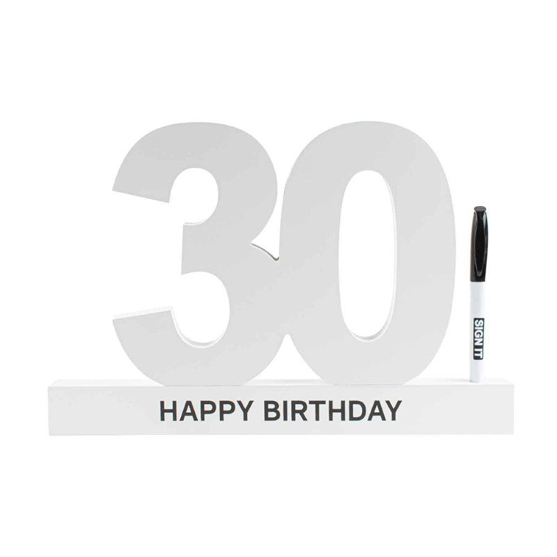 Elegant 30th birthday signature block for friends and family to write heartfelt messages, creating lasting memories.