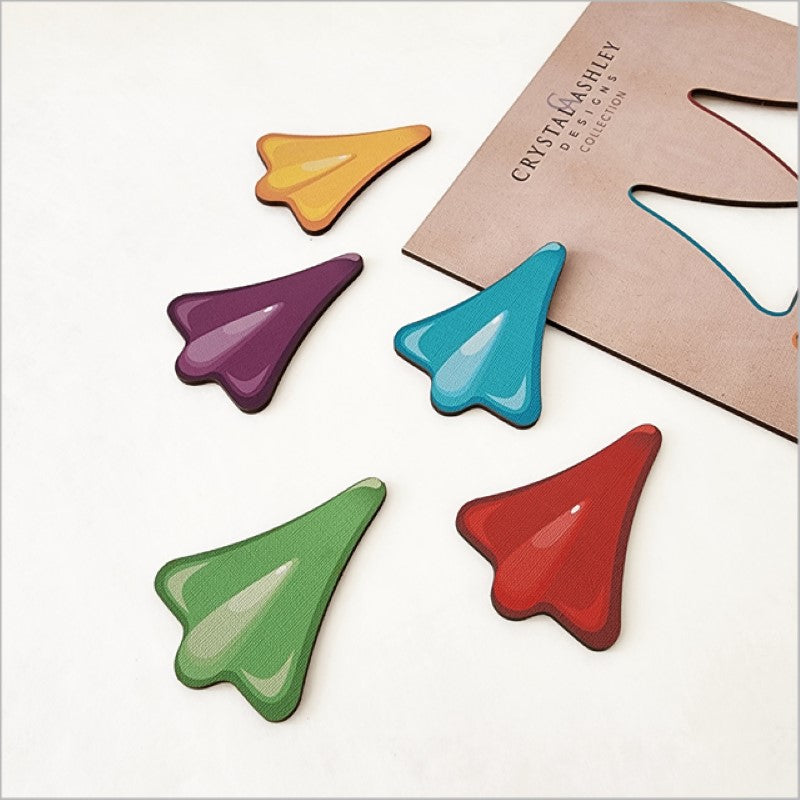 Colorful jet plane wall decor set from New Zealand, featuring 5 lightweight, easy-to-install pieces for cheerful room enhancement.