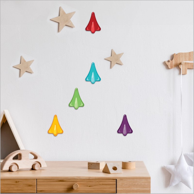 Colorful jet plane wall decorations crafted from durable board, adding Kiwi-inspired charm to any room.