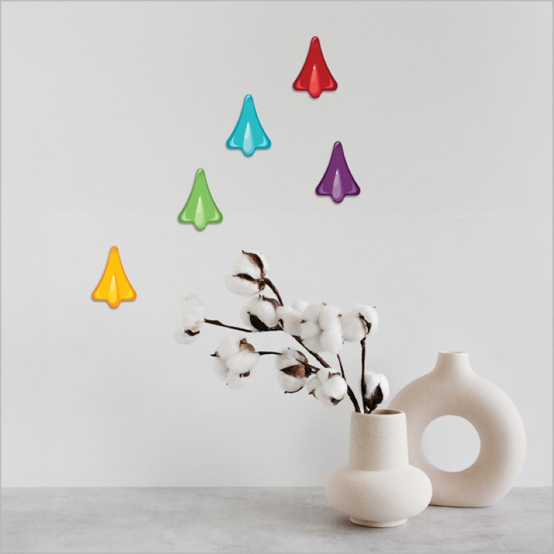 Colorful jet plane wall decor set from NZ, crafted from durable board, perfect for kids' rooms and cheerful spaces.