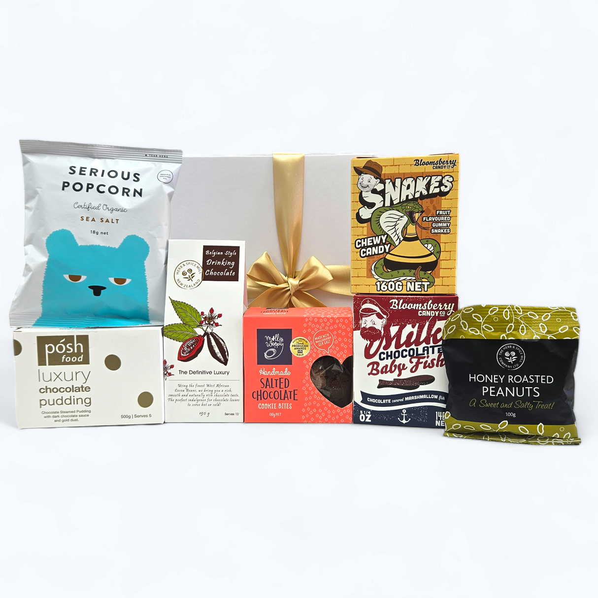 A beautifully presented Family Hamper gift box filled with assorted chocolates, snacks, and treats for joyful family moments.