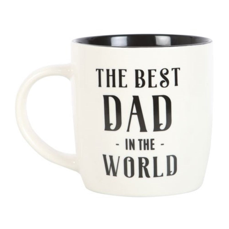 Ceramic mug with "Best Dad in the World" design, perfect gift for dads on special occasions.