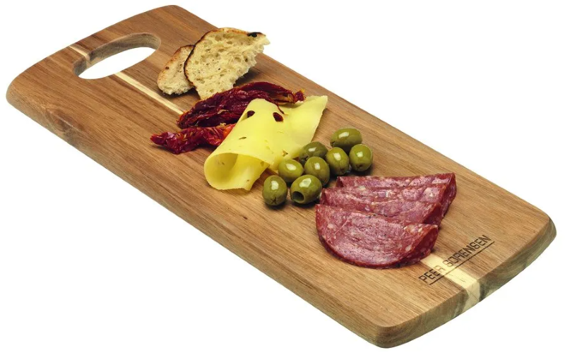 Elegant Tapas Acacia Wood Serving Board, sustainably crafted with unique grain, perfect for serving tapas and appetizers.