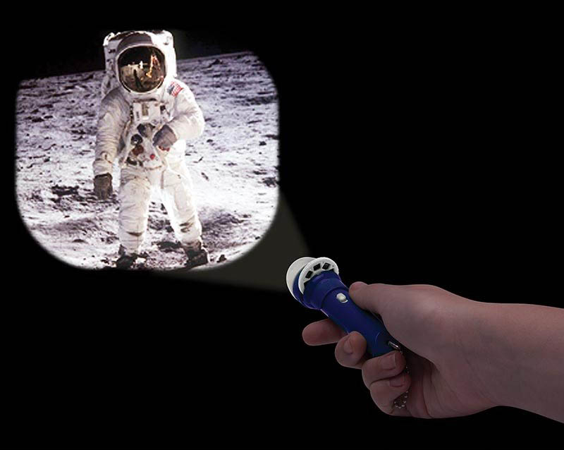 Compact projector torch that projects stunning space images, perfect for creating magical atmospheres at home or on the go.