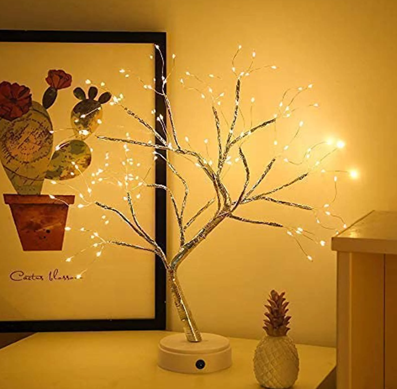 LED Fairy Light Tree with 108 warm white lights, standing 50cm tall, perfect for cozy decor and gifting.