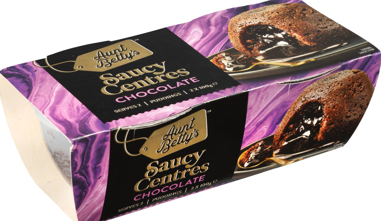 Aunt Betty's Saucy Centres Chocolate Puddings 2 x 100g