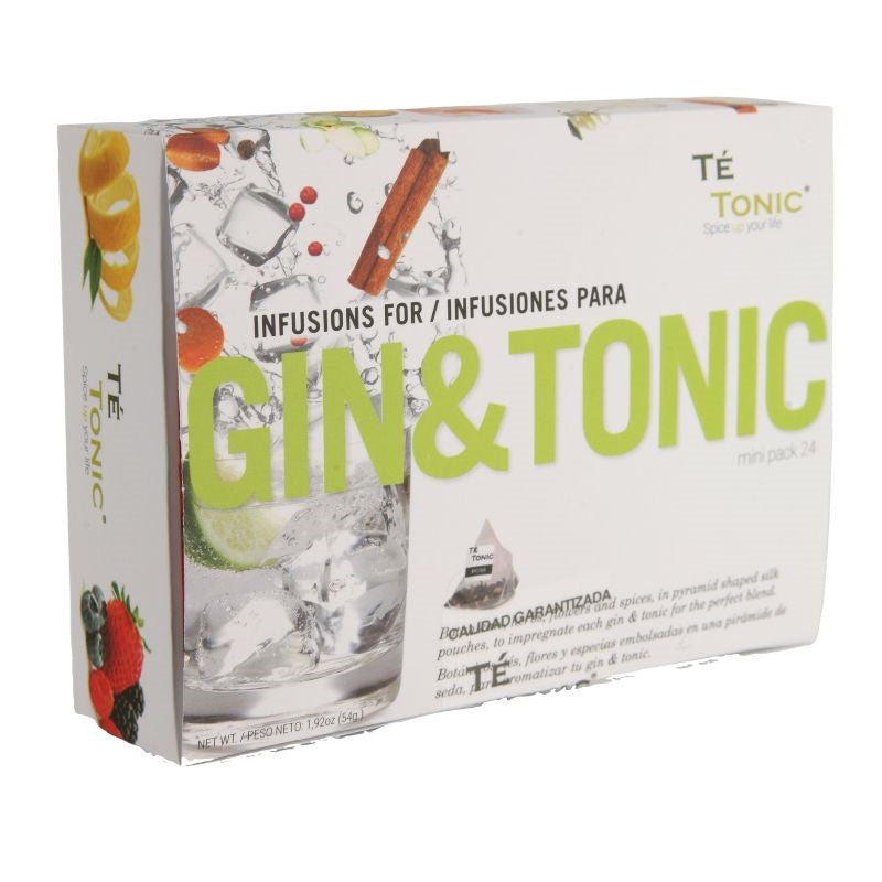 Cocktail Infusions - Gin & Tonic kit with 24 pyramidal infusers and 6 aromatic flavors for customized cocktails.