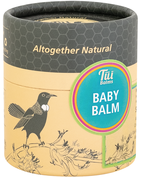 Tui Baby Balm 100g in a recyclable tube, ideal for protecting delicate skin from irritations and nappy rash.