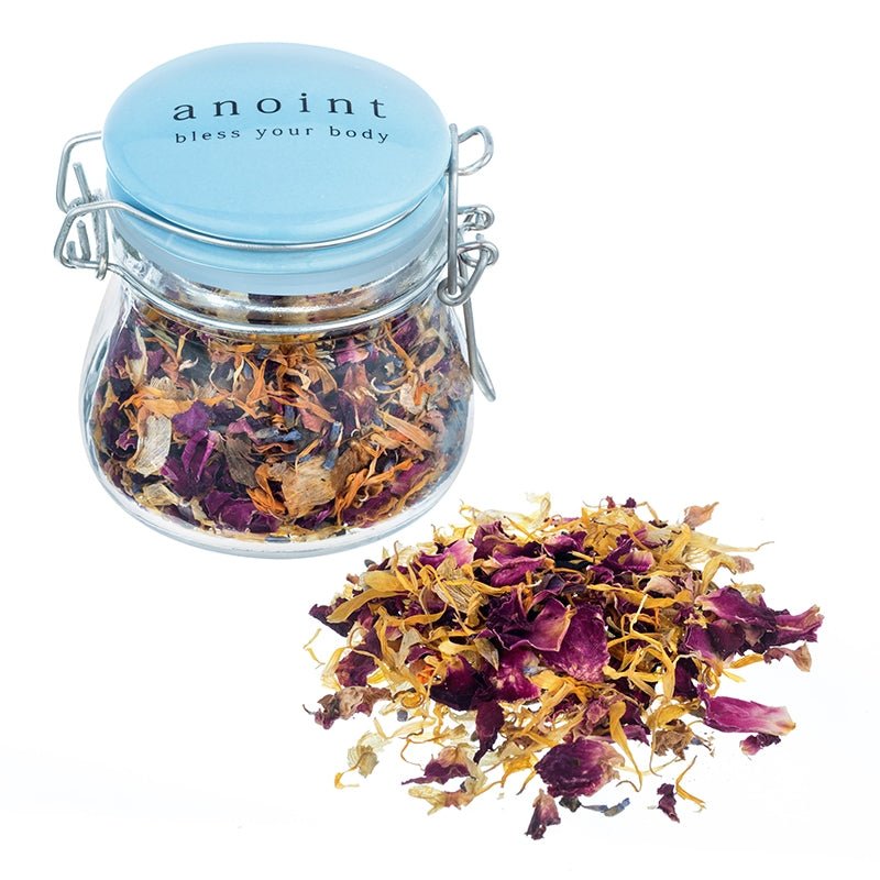 Anoint Aromatherapy Facial Steam Jar with botanicals for deep cleansing and soothing aromatherapy for glowing skin.