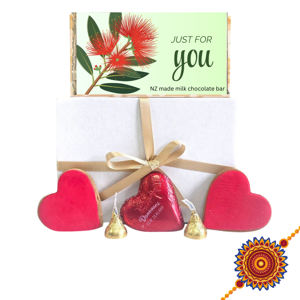 Kiwi Raksha: Aroha Delights Gift Box with Rakhi