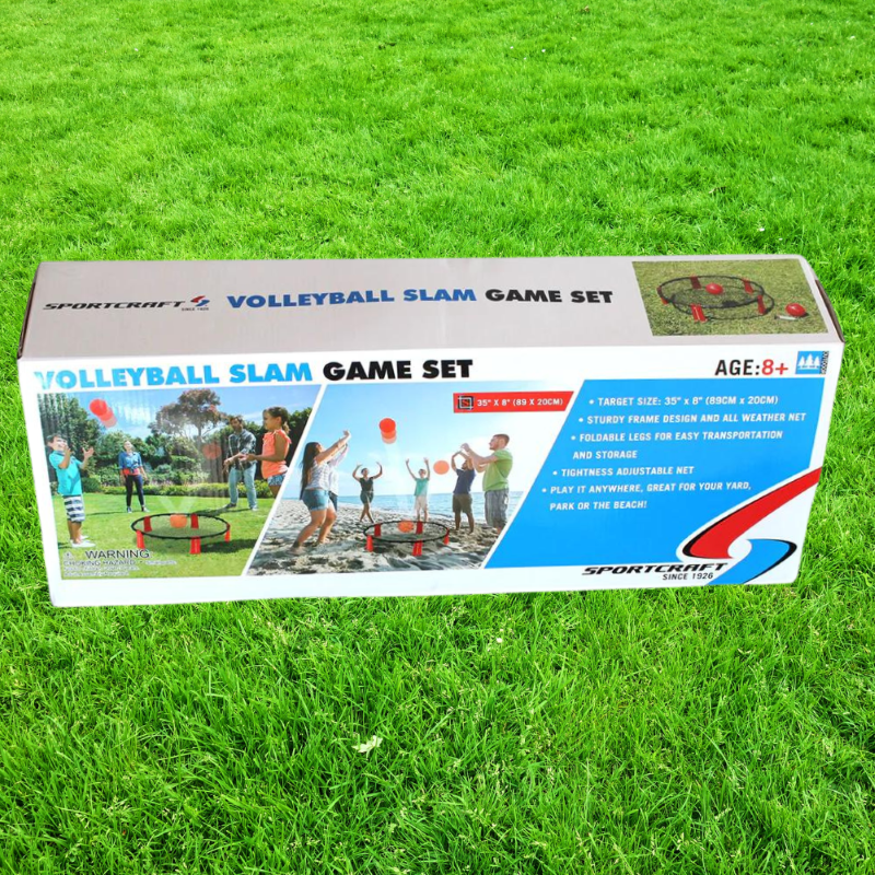 Exciting Volleyball Slam Game with bouncy net, ideal for 2 vs. 2 matches at the beach or park, promoting fun and teamwork.