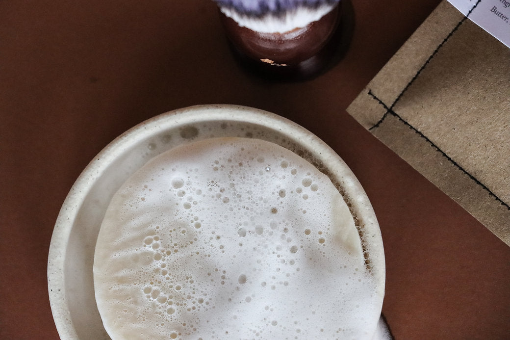 Botanical Man Shaving Soap with Tea Tree, Shea Butter, and Kaolin Clay for a creamy lather and superior skincare benefits.