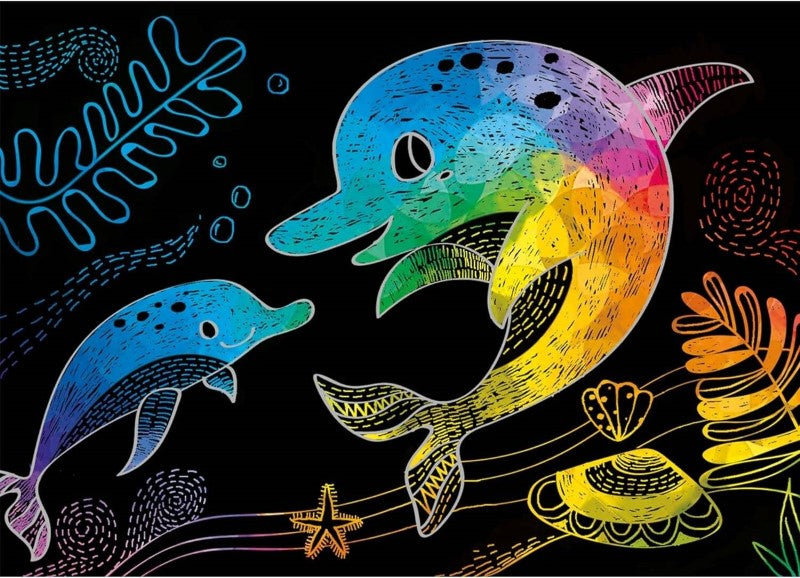 Scratch Book Under the Sea features 15 scratch-off pages for vibrant ocean-themed art and creativity for all ages.