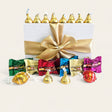 Charming gift box filled with Hershey's Kisses, Lindt chocolates, and Finn's fudge, elegantly packaged for any occasion.